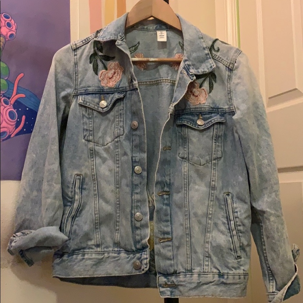 floral jean jacket